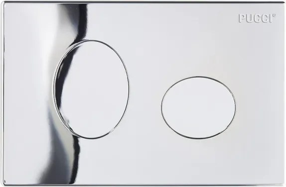 Placca ellisse cromata 2 pulsanti per cassetta incasso Pucci Eco 80130552