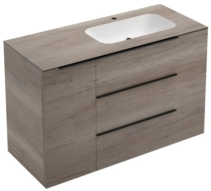 Mobile sottolavabo e lavabo Solid rovere sable L 120 x H 92 x P 51 cm, 1 anta