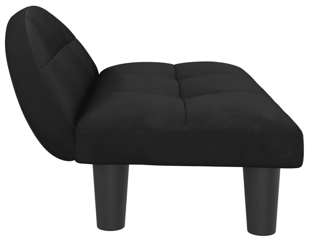Lettino per cani nero 70x52x30 cm in velluto