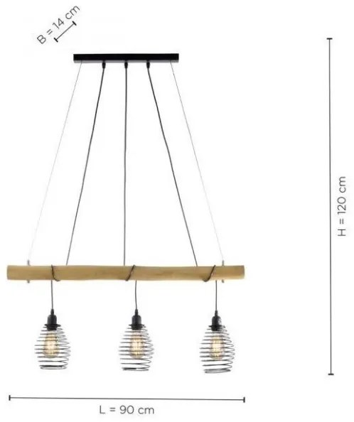 Leuchten Direkt 15526-79 - Lampadario a sospensione con filo SPRING 3xE27/40W/230V