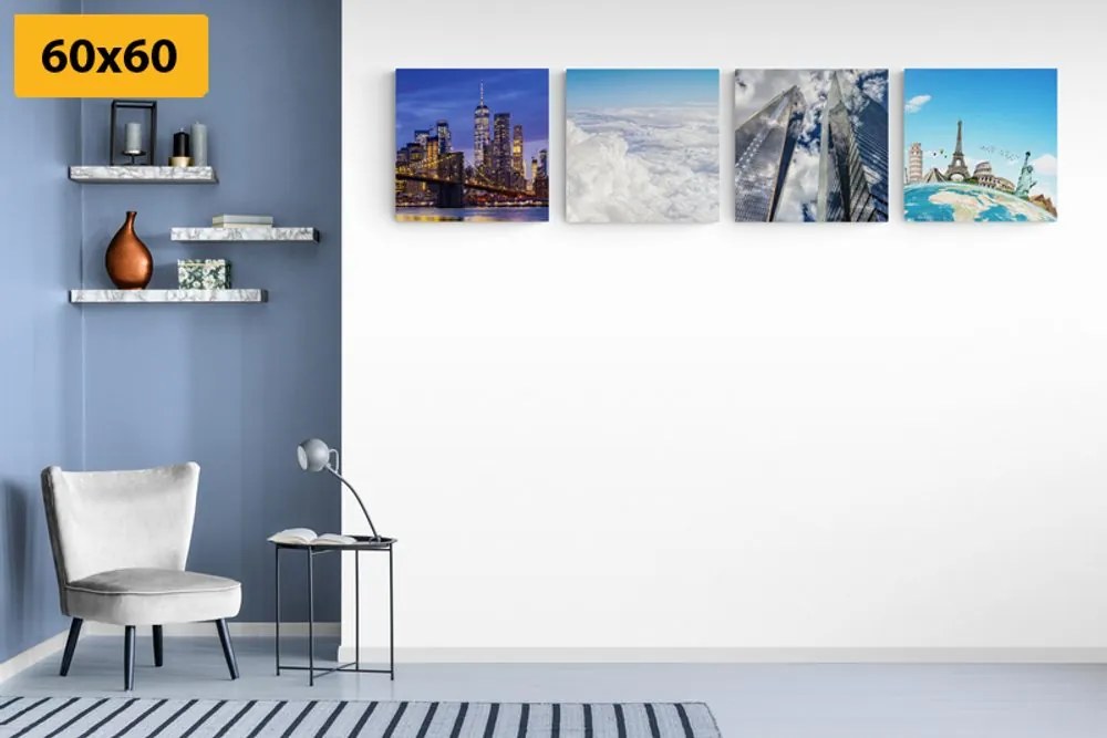 Set di quadri – Vista sui grattacieli di New York