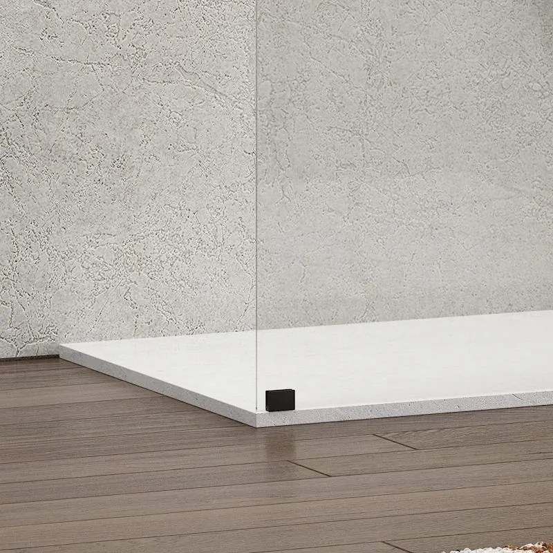 Kamalu - doccia walk in 80x100 angolare con profilo nero | kw4000b