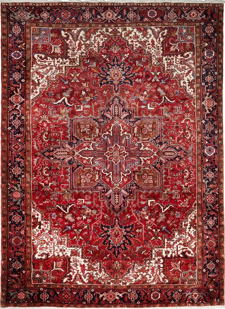 Heriz Tappeto persiano 340x250 Rosso (Iran) Annodato A Mano