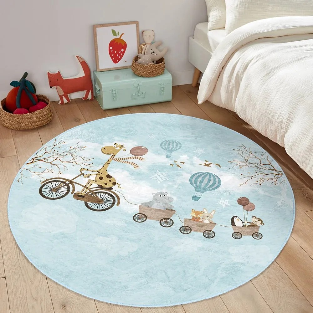 Tappeto azzurro per bambini ø 80 cm Comfort - Mila Home