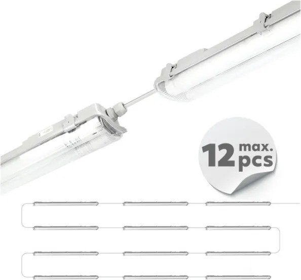 Apparecchio tecnico LED per tubi fluorescenti T8 2xG13/18W/230V 6500K IP65 127 cm