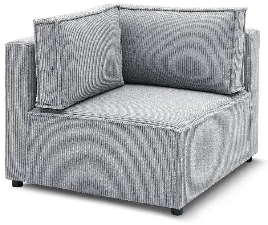 Modulo divano in velluto a coste variabile grigio chiaro Nihad modular - Bobochic Paris