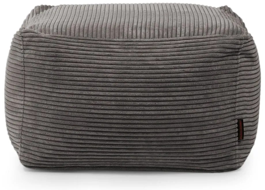 Puof a sacco grigio scuro con rivestimento in velluto a coste Softbox MooG – SLOWDOWN