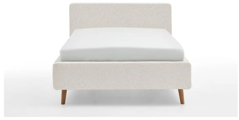 Letto matrimoniale imbottito bianco con contenitore con rete inclusa 140x200 cm Mattis – Meise Möbel