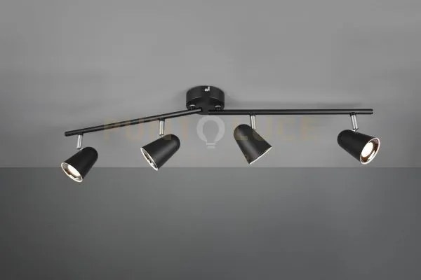 Toulouse barra 4 spots led 14w 1600lm, 3000k nero satinato con bord...