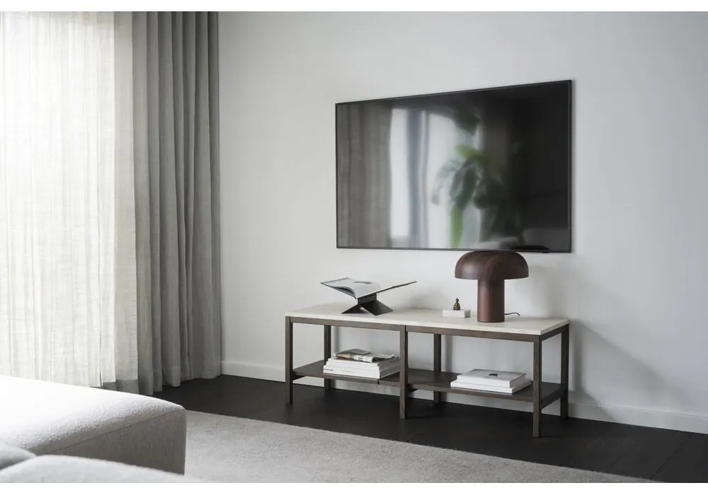 Consolle marrone e beige con piano in pietra 140x40 cm Orwel - Rowico