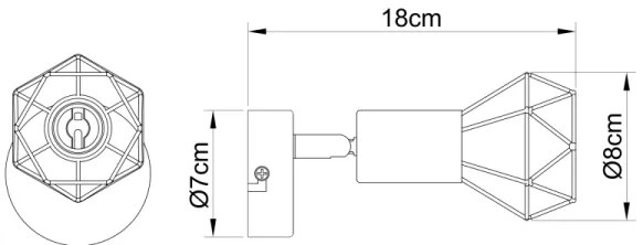 Globo - Luce Spot da parete a LED XARA 1xE14/6W/230V nero