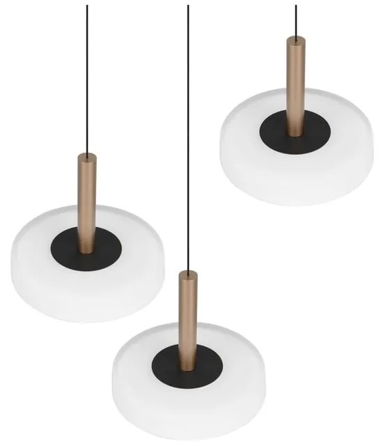 Lampadario a LED dimmerabile in nero, bianco e oro con paralume in vetro ø 35 cm Celeste - Trio