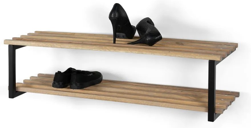 Scarpiera nera/di colore naturale in metallo da parete 100x26x34 cm Marco – Spinder Design