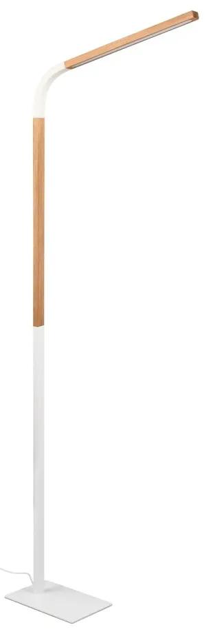Lampada da terra a LED in colore bianco e naturale con paralume in legno (altezza 169,5 cm) Norris - Trio