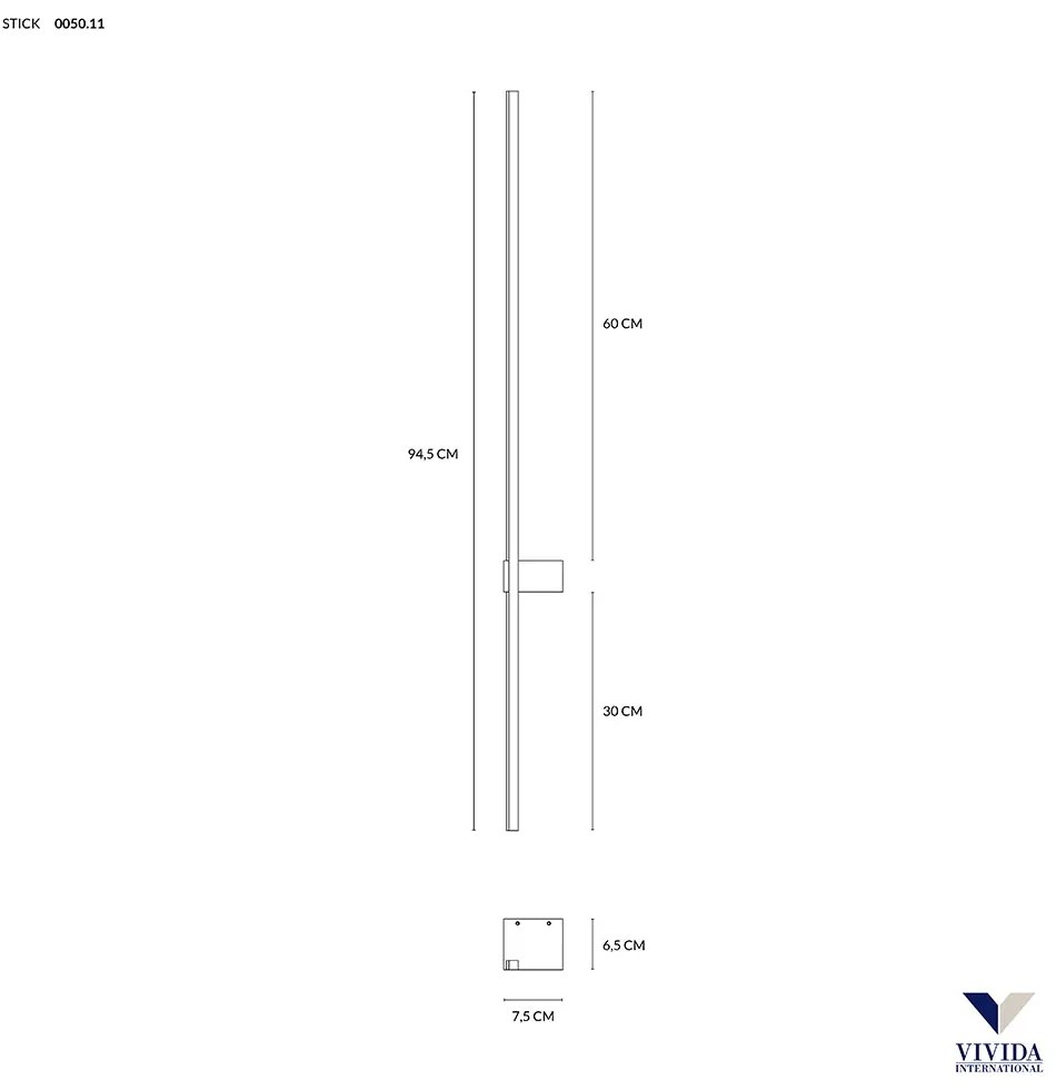 Stick luce da parete 10w 3000k