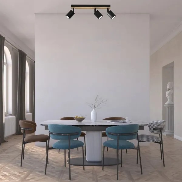 Faretto TERRA 3xGU10/8W/230V nero/quercia