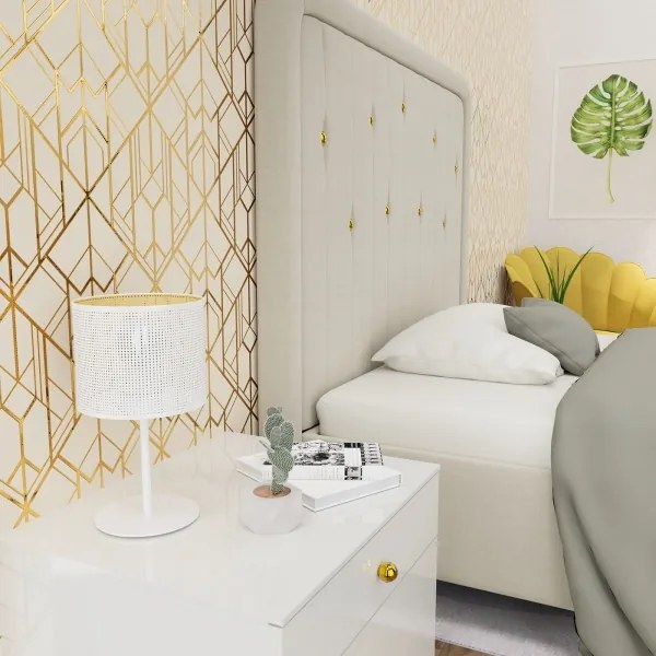 Lampada da tavolo LOFT SHADE 1xE27/60W/230V diametro 18 cm bianco/oro