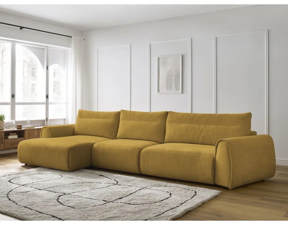 Divano angolare in giallo ocra Aden – Bobochic Paris