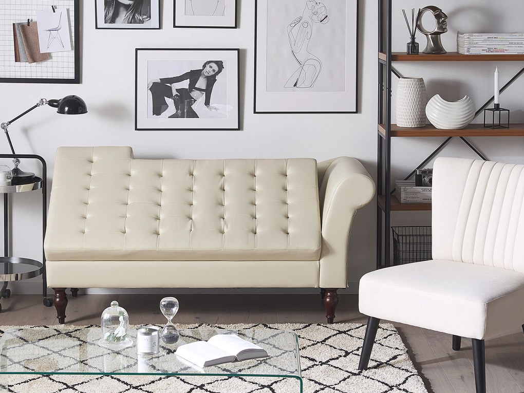 Chaise longue con contenitore beige chiaro PESSAC Beliani