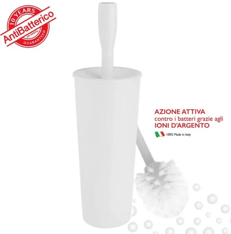 Porta scopino bagno bianco con tecnologia silver safe antibatterico