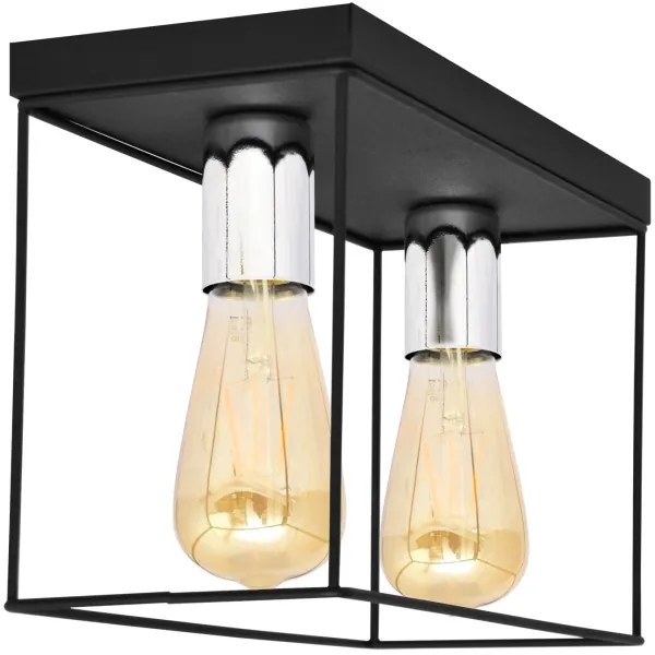 Plafoniera FINN 2xE27/15W/230V nero/cromo