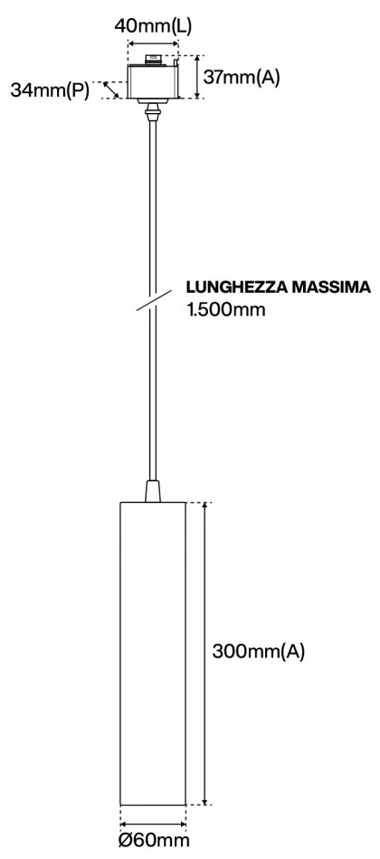 Lampada a Sospensione GU10 per Binario Monofase - Nera Colore del corpo Nero