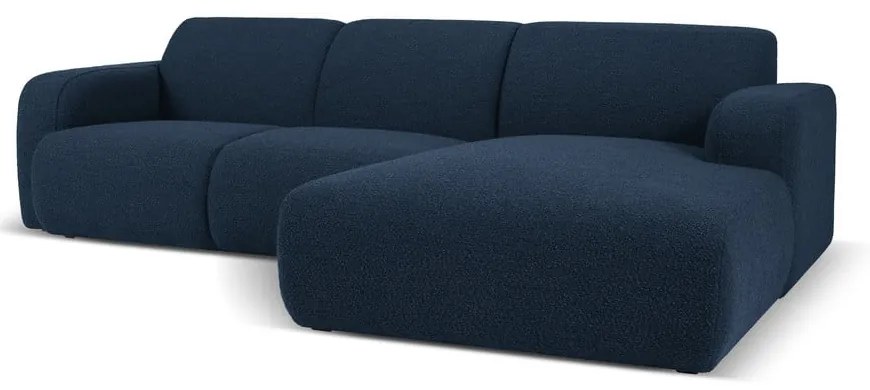 Divano angolare blu scuro in tessuto bouclé (angolo destro) Molino - Micadoni Home