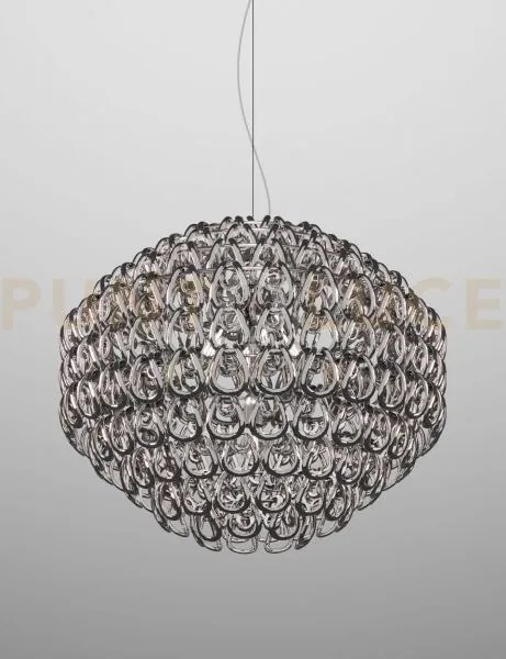 Giogali sospensione 85 cristallo nickel nero e cromo lucido 5 luci ...