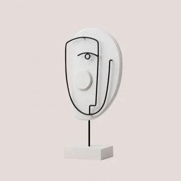 Figura decorativa in MDF Eudor Bianco - Nero - Sklum