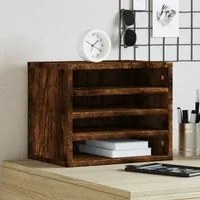 Organizer Scrivania Rovere Fumo 36x26x29,5cm Legno Multistrato 848049