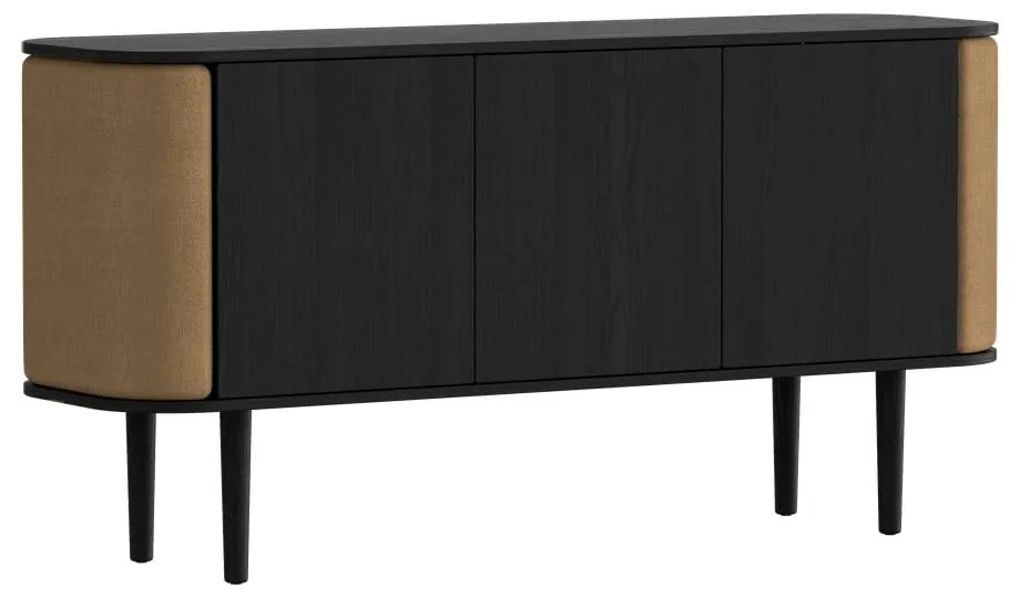 Cassettiera bassa nero-marrone in rovere 150x75 cm Treasures - UMAGE