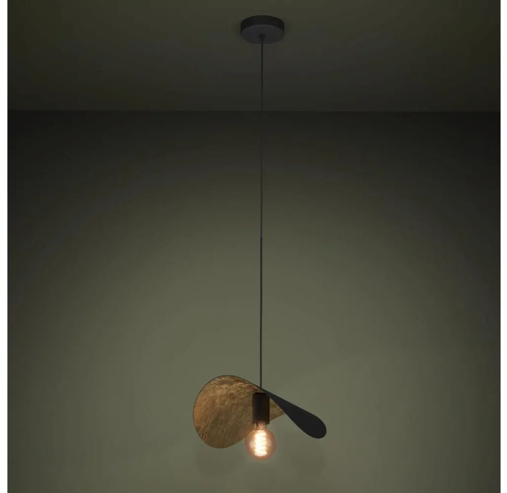 Eglo 390392 - Lampadario a sospensione con filo SACEDA 1xE27/40W/230V 41 cm nero/oro