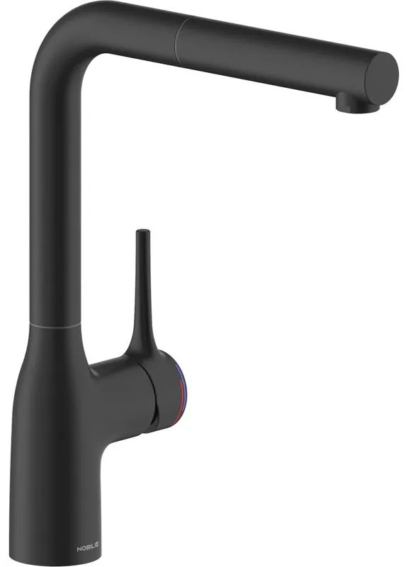 Rubinetto da cucina con doccetta a l Mania nero opaco NOBILI