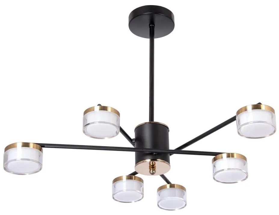 Lampadario a sospensione con supporto rigido LED 6xLED/6W/230V 3000-6500K diametro 59 cm oro/nero