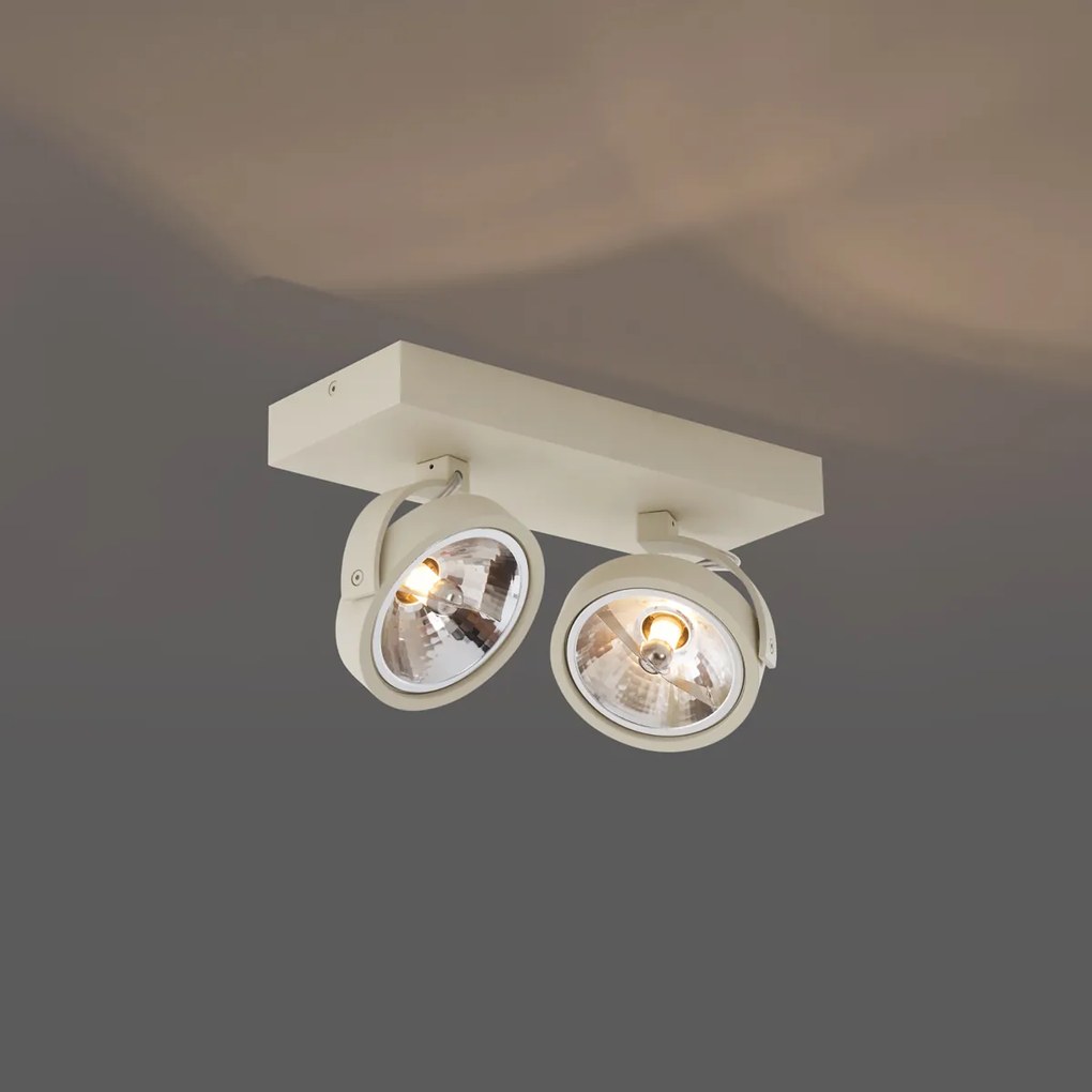 Faretto da soffitto moderno beige G9 girevole e orientabile a 2 luci - Go
