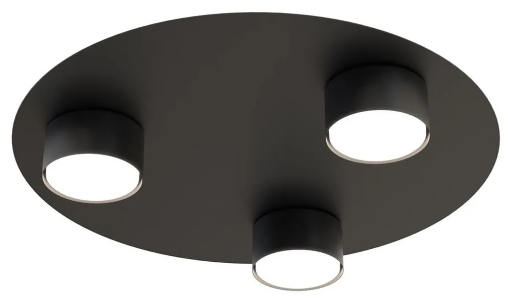 Lampada da soffitto in acciaio BOLX 3 nera 3xGX53