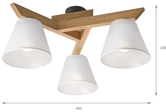 Plafoniera ANTONIO 3xE14/40W/230V rovere