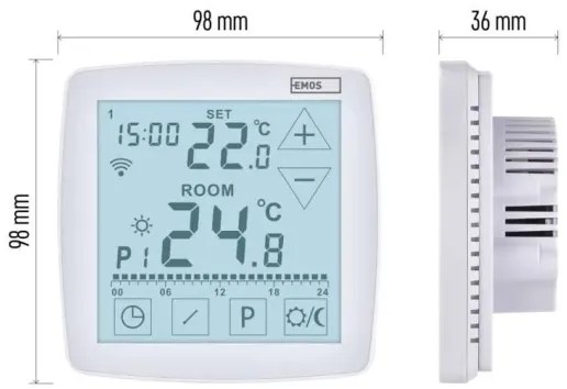 Termostato digitale wireless GoSmart 230V/16A, Wi‑Fi compatibile con Tuya