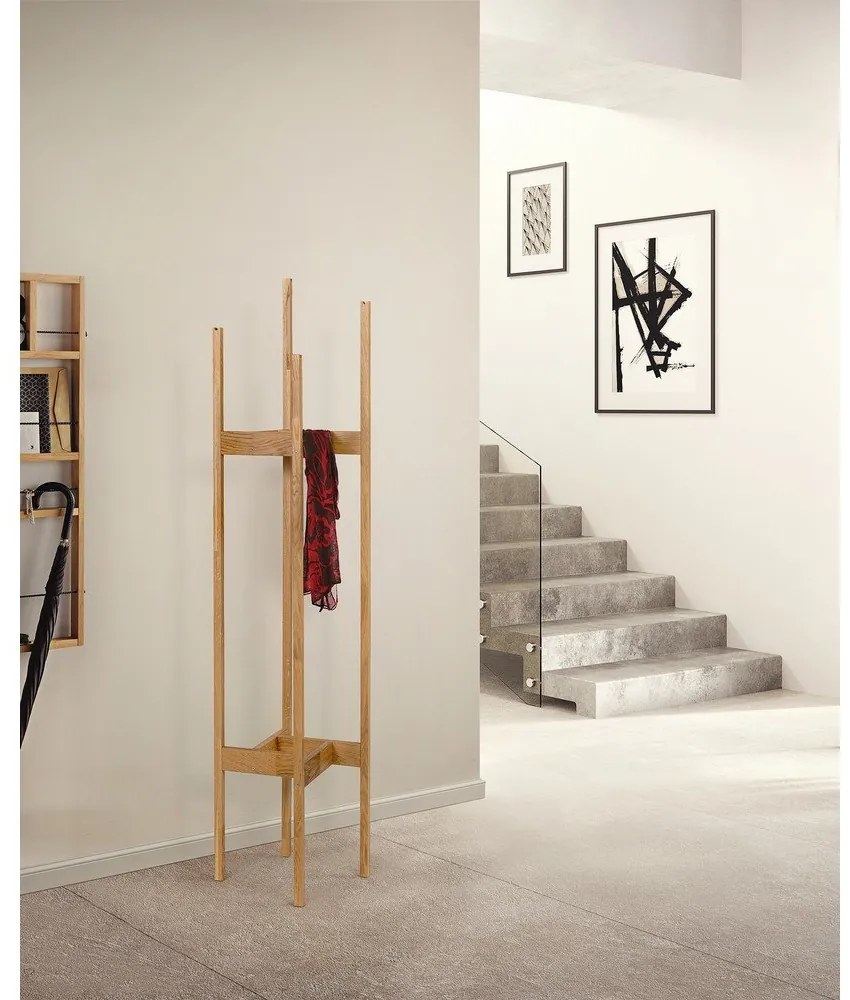 Appendiabiti in rovere massiccio Hilbert - Woodman