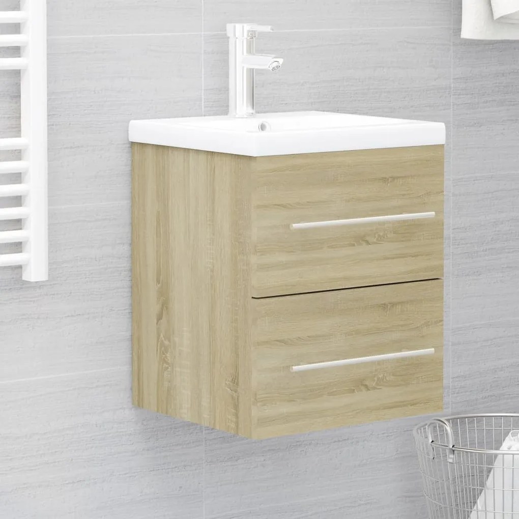 Mobile Con Lavabo Integrato Rovere Sonoma İn Legno Multistrato /