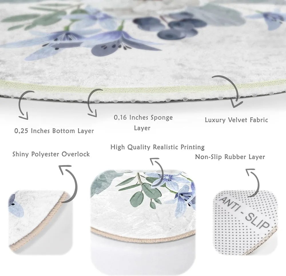 Tappeto rotondo lavabile adatto ai robot aspirapolvere ø 100 cm Comfort - Mila Home