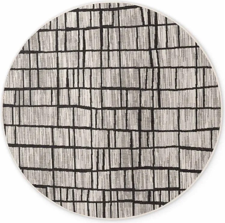 Tappeto da interno/esterno rotondo nero/color crema ø 160 cm Haringey Crouch – Ted Baker