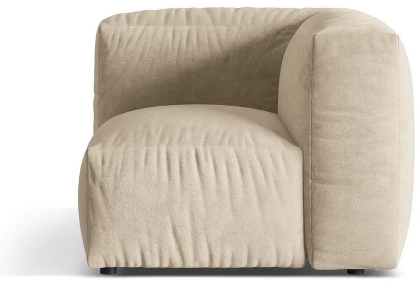 Parte divano componibile beige (con composizione variabile) con rivestimento in velluto Martina – Micadoni