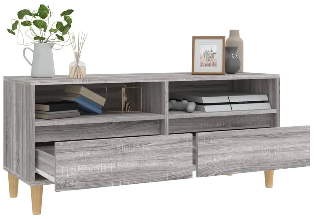 Mobile porta tv grigio sonoma 100x34,5x44,5cm legno multistrato