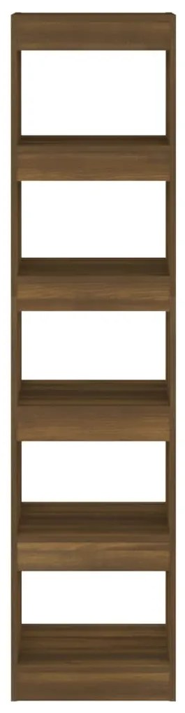 Libreria/divisorio rovere marrone 40x30x166 cm