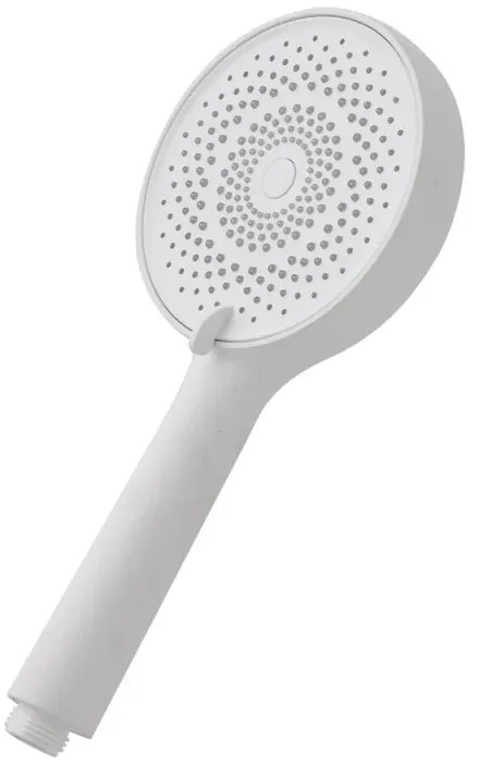 Doccetta tonda moderna 26cm bianco opaco a tre getti in ABS anticalcare Hidra