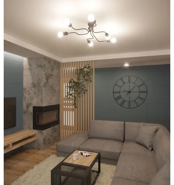 Sollux SL.1443 - Lampadario a plafone VECTOR 6xE27/15W/230V bianco