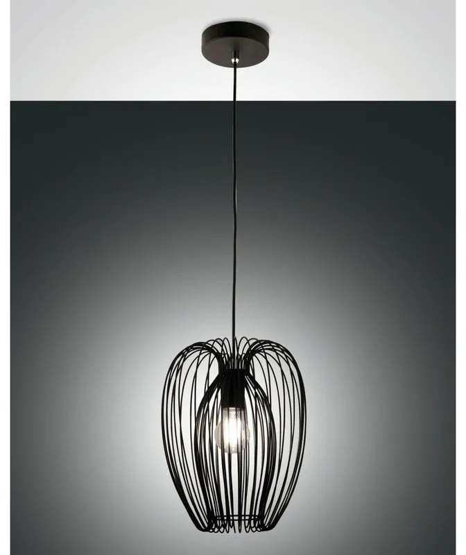 Lampadario Moderno Camp nero paralume nero E27 LA MIA LUCE