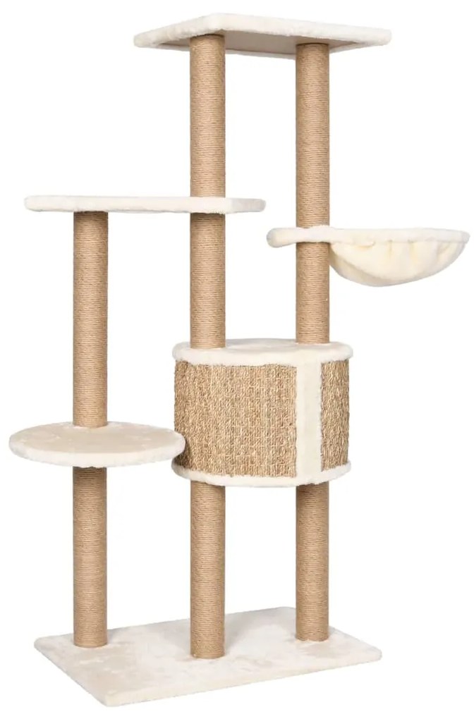 Albero per gatti con palo tiragraffi 126 cm in giunco