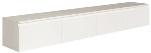 Mobile TV Sospeso 200 cm 4 Ante A Ribalta Bianco Opaco Lume